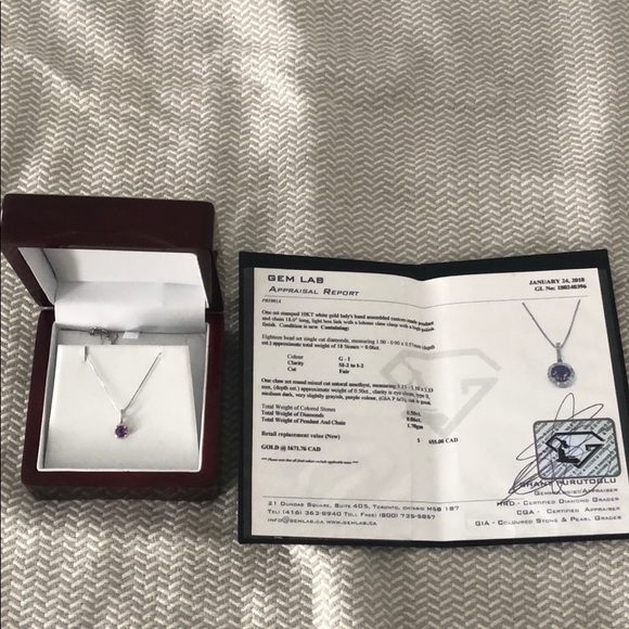 Diamond-crusted Amethyst necklace. - Picture 2 of 6